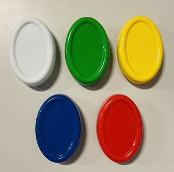 Magneet Ovaal, in 5 verschillende kleuren, per/st.